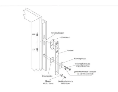 Kombinierter Verschluss und Öffnungsmelder für Fenster und Türen / mit 4m Kabel VdS Nr. G105 029 — Bild 2