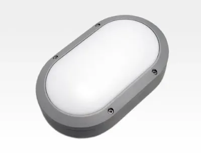 5W LED Wand/Deckenleuchte grau oval Tageslicht Weiß / 6000-6500K 225lm 230VAC IP54 120Grad — Bild 3