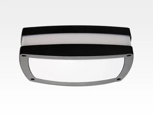 10W LED Wand/Deckenleuchte anthrazit rechteckig Tageslicht Weiß / 6000-6500K 450lm 230VAC IP54 120Grad