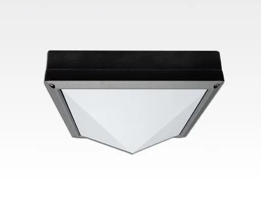 13W LED Wand/Deckenleuchte anthrazit quadr. pyramide Warm Weiß / 2700-3200K 560lm 230VAC IP54 120Grad