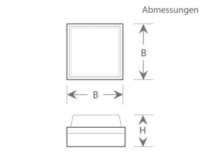 20W LED Wand/Deckenleuchte grau quadratisch Warm Weiß / 2700-3200K 900lm 230VAC IP54 120Grad -Ausstellungsstück mit kleinen Schönheitsfehler — Bild 7