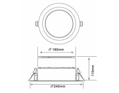 16W LED Einbau Downlight weiß rund Neutral Weiß / 4000-4500K 1280lm 230VAC IP65 120Grad — Bild 3